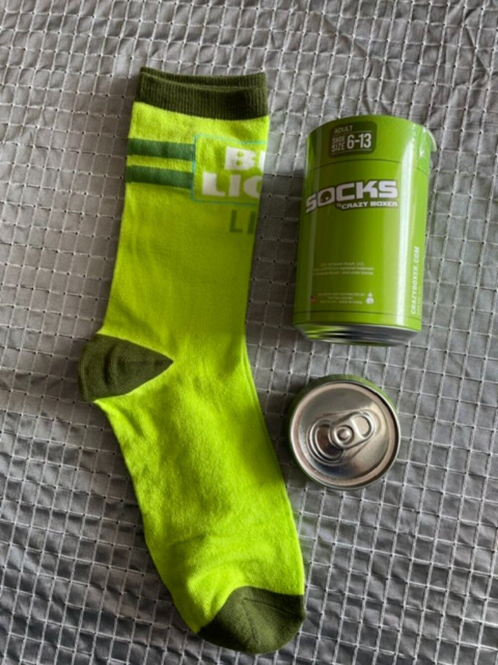 Crazy Boxer socks for Bud Light Lime size 6-13